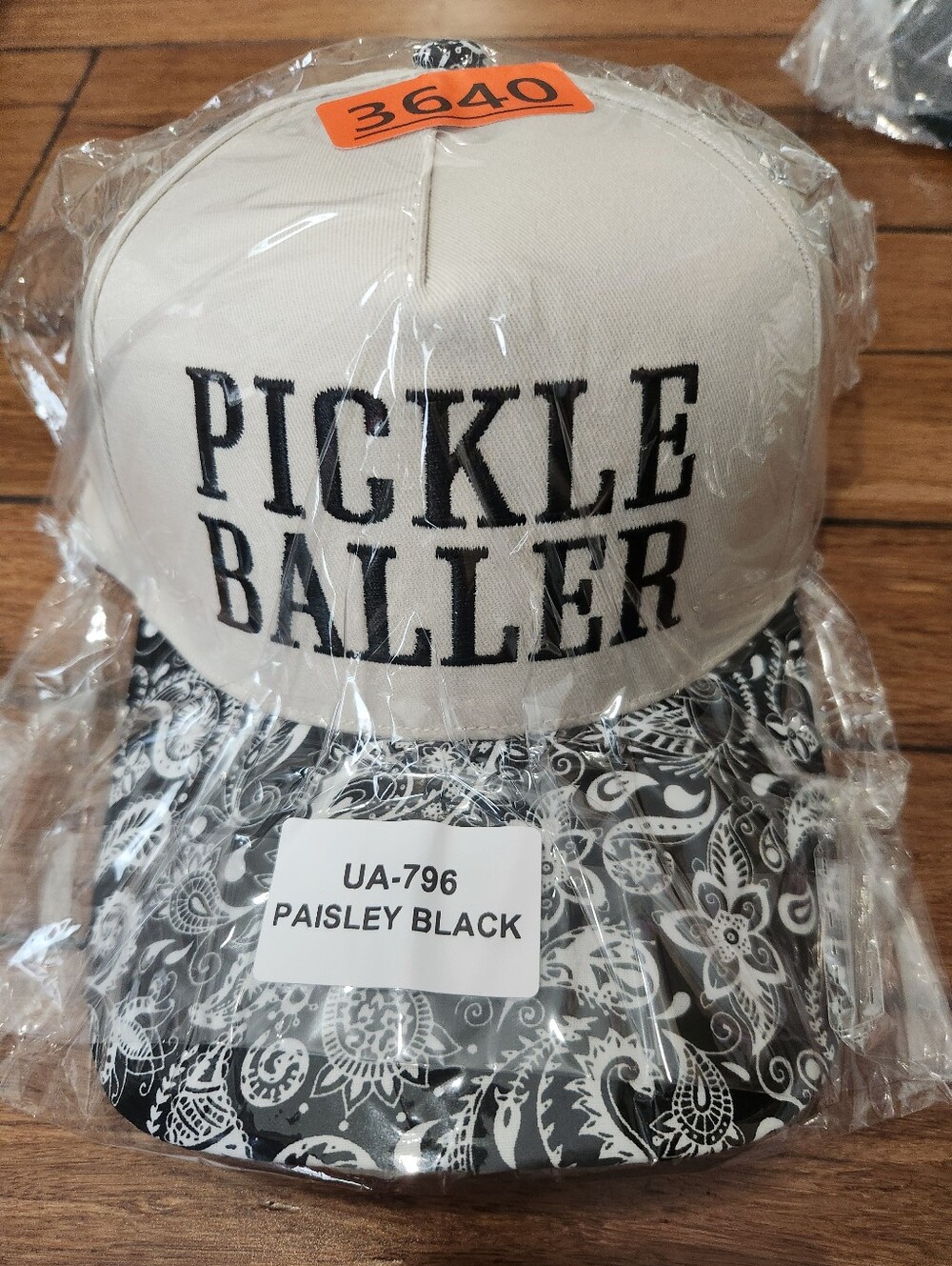 Pickle Baller Paisley Cap - Black & White